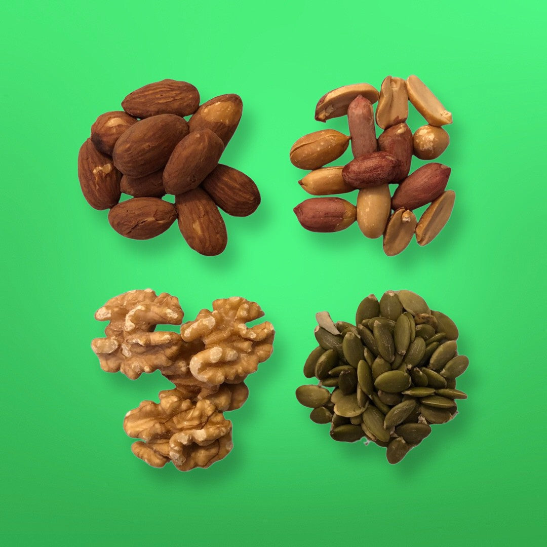Snack On Nuts - Balance Mixed Nuts, Nutrient-Dense Foods with 4 Simple High Protein Ingredients: Dry Roasted Almonds, Peanuts, and Raw Walnuts and Pumpkin Seeds
