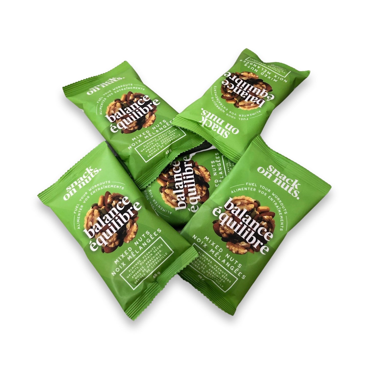 Snack On Nuts - Balance Mixed Nuts 5 Packs (48g Each) - Healthy Snacks: Roasted Almonds, Peanuts, and Raw Walnuts and Pumpkin Seeds