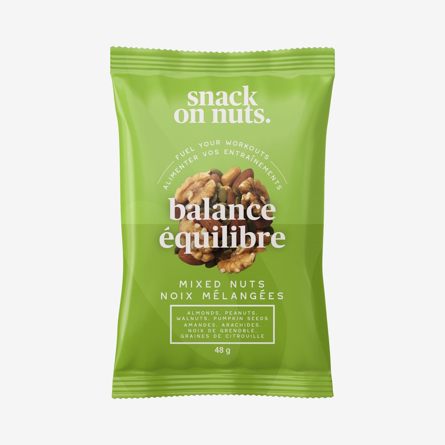 Snack On Nuts - Balance Mixed Nuts Single Pack (48g) - Quick Protein Snacks: Roasted Almonds, Peanuts, and Raw Walnuts and Pumpkin Seeds