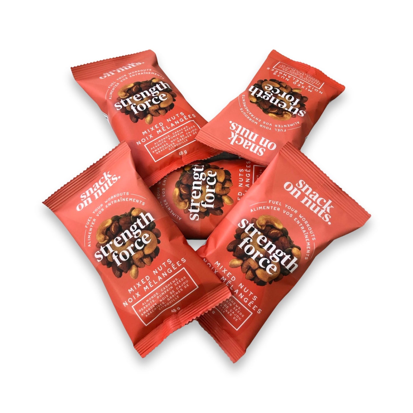 Snack On Nuts - Strength Mixed Nuts 5 Packs (48g Each) - Healthy Snacks: Roasted Almonds, Cashews, Peanuts, and Raw Pumpkin Seeds