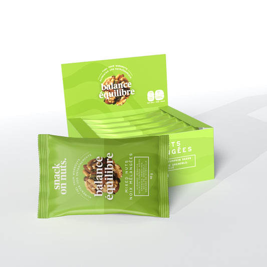 Balance Mixed Nuts - 240g Box (5 x 48g Individual Packs) - Roasted Almonds, Peanuts, Raw Walnuts, and Pumpkin Seeds Snacks